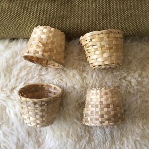 TINY Bamboo hand woven Cups Pots Containers